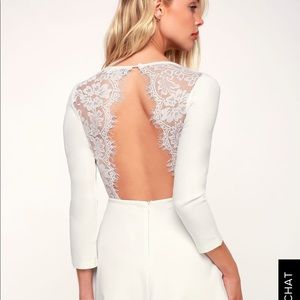 White Open Back Lace dress